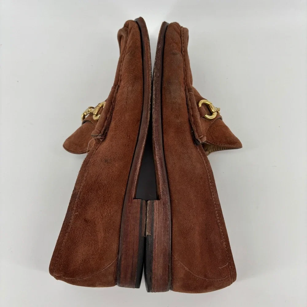 Di Lepori Bit Loafers Men 44 Brown Suede Horsebit Made in Italy Old Money Preppy